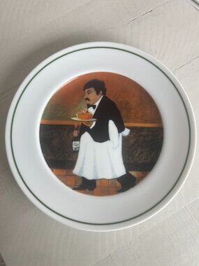 WILLIAMS SONOMA GUY BUFFET SOMMELIER SALAD PLATE CASSOULET AND BEAUJOLAIS PREOWN